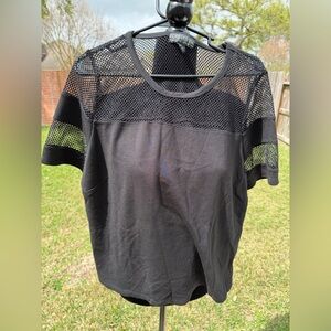 Forever 21 Black Mesh Short Sleeve Top